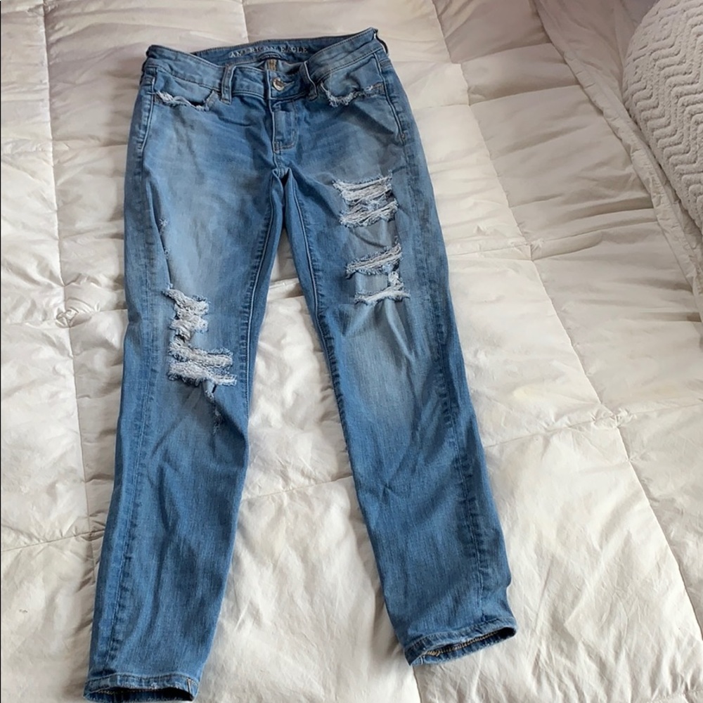 American Eagle super stretch distressed jeans